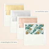 "Stringed" - Save the Dates in Lily by Meg Gleason - Slip-In Envelope Liners