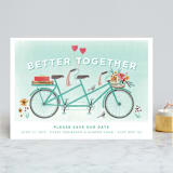 "In Tandem" - Save the Dates in Aqua by Laura Moyer - Front