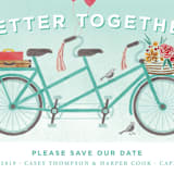 "In Tandem" - Save the Dates in Aqua by Laura Moyer - Close-Up