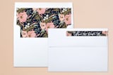 "Floral Vignette" - Save the Dates in Midnight by Kristen Smith - Liner and Label