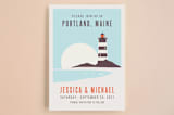 "Lighthouse Maine" - Save the Dates in Sea by Kampai Designs - Front