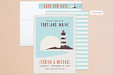 "Lighthouse Maine" - Save the Dates in Sea by Kampai Designs - Assembled