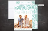 "Watercolor Bunting" - Save the Dates in Sky by Liz Conley - Assembled