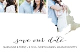 "Massachusetts Love Location" - Save the Dates in Wedding Dress by Heather Buchma - Close-Up