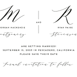 "Elegant Monogram" - Save the Dates in Berry by Simona Camp - Close-Up