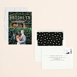 "Meet us" - Save the Dates in Linen by Pixel and Hank - Assembled