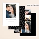 "Painterly" - Save the Dates in Obsidian by Shannon Chen of Four Wet Feet Studio - Back of Card