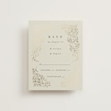"Foil Botanical Frame" - RSVP Cards in Taupe by Hannah Williams - Front