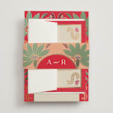 "Indian garden" - RSVP Cards in Sindoor by Creo Study - Assembled with Belly Band