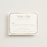"Monogram in Leaves" - RSVP Cards in Pearl by Leah Bisch - Front