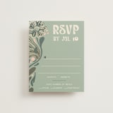 "Nouveau Frame" - RSVP Cards in Sage by GeekInk Design - Front