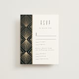 "Deco pattern" - RSVP Cards in Onyx by Ana de Sousa - Front