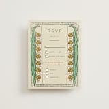 "Deco Spring Florals" - RSVP Cards in Birch by Shiny Penny Studio - Front