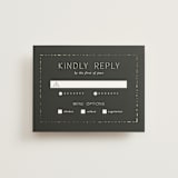 "Fringe" - RSVP Cards in Midnight by Leah Bisch - Front