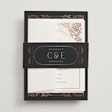 "Gilded nouveau frame" - RSVP Cards in Onyx by Ana de Sousa - Assembled with Belly Band