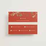 "Abstract Flora" - RSVP Cards in Lava by Stellax Creative - Front