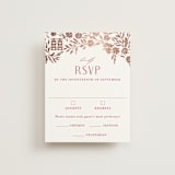 "Garden Vines" - RSVP Cards in Ruby by Yaling Hou Suzuki - Front