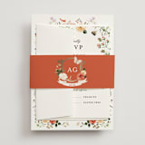 "Fleur" - RSVP Cards in Verona Sunset by Sarah Knight - Assembled with Belly Band