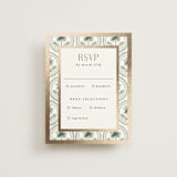 "Vintage Palms" - RSVP Cards in Sand by Maria Alou - Front
