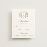"Gold Crest" - RSVP Cards in Ivory by Mansi Verma - Front