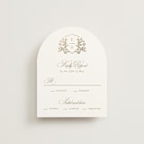 "Gold Crest" - RSVP Cards in Ivory by Mansi Verma - Front