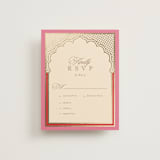 "Mandapam" - RSVP Cards in Carnation by Creo Study - Front