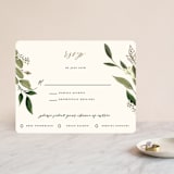 "Greenery Crown" - RSVP Cards in Midnight by Susan Moyal - Front