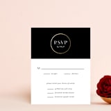 "New Monogram" - RSVP Cards in Licorice by Jessica Williams - Front
