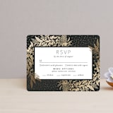 "Gather" - RSVP Cards in Ebony by Leah Bisch - Front