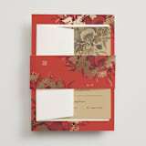 "Happiness" - RSVP Cards in Cherry by Shannon Chen of Four Wet Feet Studio - Assembled with Belly Band