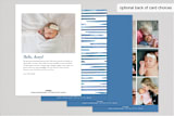 "Rustic Stripes" - Birth Announcements in Cornflower by Liz Conley - Back of Card