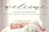 "elegant name" - Birth Announcements in Ebony by Emily Betts - Close-Up