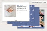 "New" - Birth Announcements in Periwinkle by Kampai Designs - Back of Card