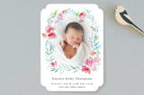 "Watercolor Floral Laurel" - Birth Announcements in Tiffany by Qing Ji - Front