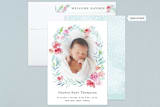 "Watercolor Floral Laurel" - Birth Announcements in Tiffany by Qing Ji - Assembled