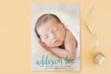 "Sweet Script" - Birth Announcements in Sky by Kerry Doyle - Front