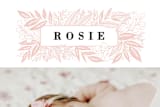 "Foliage Name Frame" - Birth Announcements in Peony by Alethea and Ruth - Close-Up