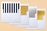 "Classic Stripe" - Birth Announcements in navy by Sarah Brown - Slip-In Envelope Liners