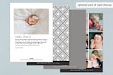 "Baby Mine" - Birth Announcements in Licorice by Alston Foster - Back of Card