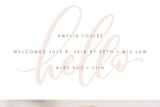 "Watermark" - Birth Announcements in Blush by Erin L. Wilson - Close-Up