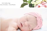 "Vintage Rose" - Birth Announcements in Burnt Rose by That Girl Press - Close-Up