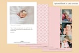 "Warm Hello" - Birth Announcements in Linen by Lori James - Back of Card