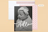 "Warm Hello" - Birth Announcements in Linen by Lori James - Assembled