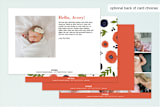 "Poppies" - Birth Announcements in Carrot by Megan Cash - Back of Card