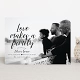"Love makes a family" - Birth Announcements in Charcoal by Megan Cash - Front