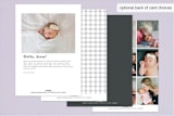 "Birth Label" - Birth Announcements in Cotton by Shirley Lin Schneider - Back of Card