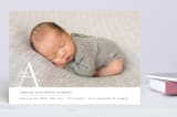 "Monogram Detail" - Birth Announcements in Fog by Ellis - Front
