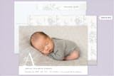 "Monogram Detail" - Birth Announcements in Fog by Ellis - Assembled