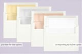 "Monogram Detail" - Birth Announcements in Fog by Ellis - Slip-In Envelope Liners