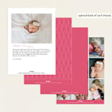 "Overflow" - Birth Announcements in Magenta by Genna Blackburn - Back of Card